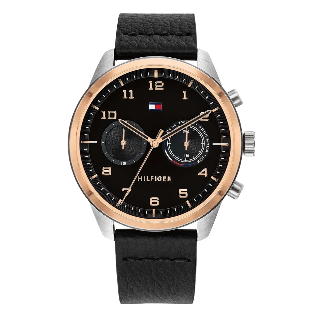 Tommy Hilfiger Men’s Quartz Leather Strap Black Dial Watch 1791786