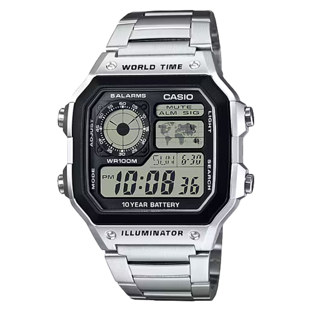 Casio Youth AE-1200WHD-1AVDF Digital World Timer Men's Watch