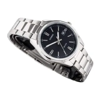 Casio Enticer MTP-1302D-1A1VDF Date Silver Chain Mens Watch