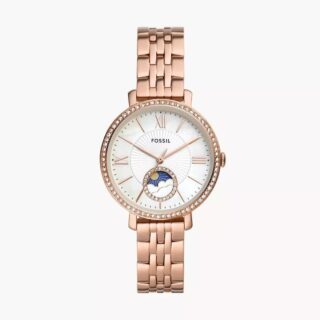 Fossil ES5165 Jacqueline Sun Moon Multifunction Rose Gold-Tone Stainless Steel Womens Watch