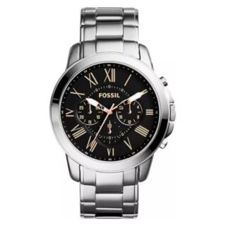 Fossil FS4994 Grant Chronograph Black Dial Stainless Steel Men's Watch