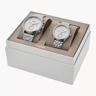 Fossil BQ2468SET His and Her Fenmore Multifunction Stainless Steel Mens Watch (Watch Gift Set)