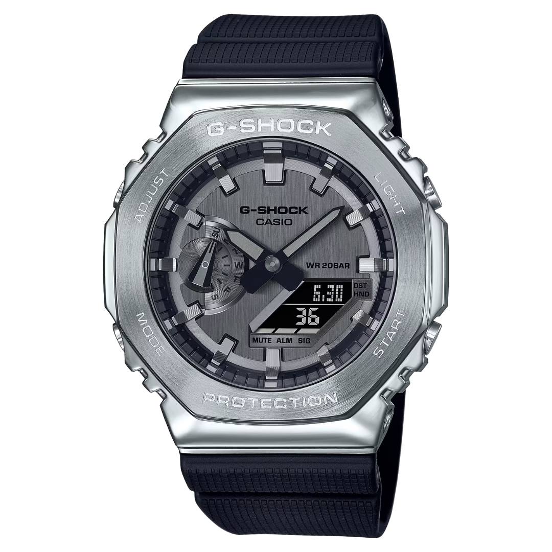 Casio G-Shock GM-2100-1A Metal Covered Octagonal Black Digital Analog Quartz Men's Watch