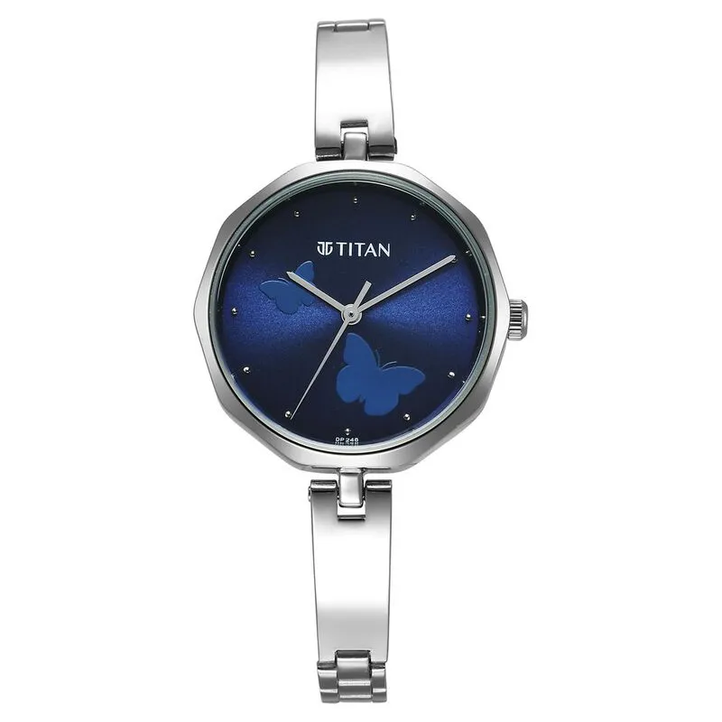 Titan 2702SM02 Karishma Blue Dial Analog Leather Belt Women's Watch