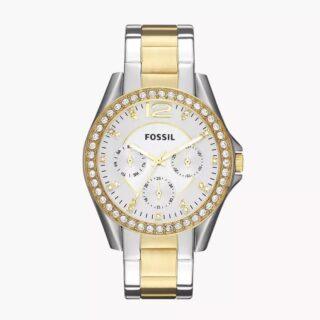 Fossil ES3204 Riley Multifunction Two-Tone Stainless Steel Ladies Watch