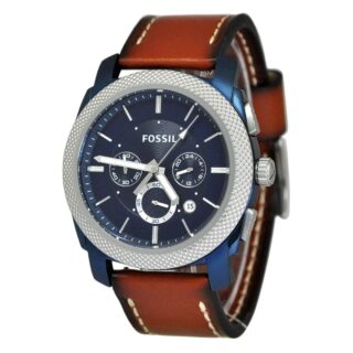 Fossil FS5232 Machine Analog Blue Dial Stainless Steel Mens Watch
