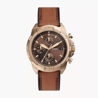 Fossil FS5857 Bronson Chronograph Medium Brown LiteHide Leather Mens Watch