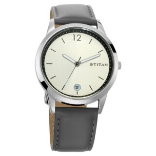 Titan 1806SL03 White Dial Leather Belt Analog Quartz Men's Watch