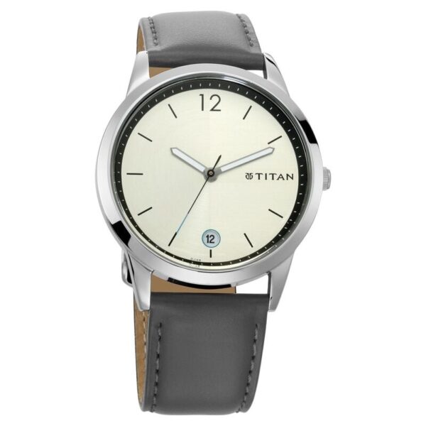 Titan 1806SL03 White Dial Leather Belt Analog Quartz Men's Watch