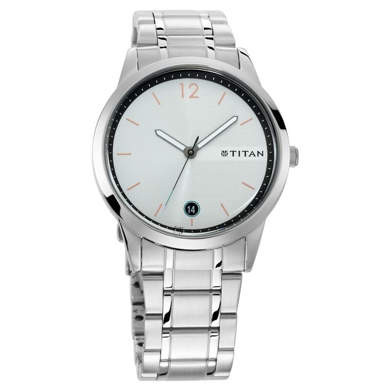 Titan 1806SM01 White Dial Analog Quartz Men's Watch