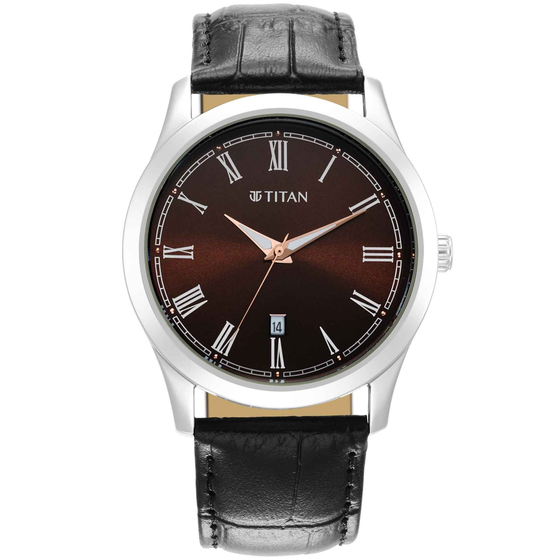 Titan Men's 1823SL03 Dark Brown Analog Quartz Men's Watch