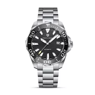 Pagani Design PD-1617 Aquaracer Black Dial Oyster Silver Chain Men's Watch