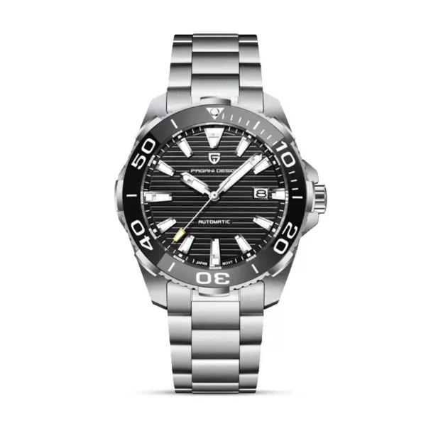 Pagani Design PD-1617 Aquaracer Black Dial Oyster Silver Chain Men's Watch